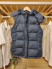 JACK WILLS UK 12 NAVY GILET BODYWARMER JACKET DOWN PADDED PUFFER ZIP HOOD WOMENS
