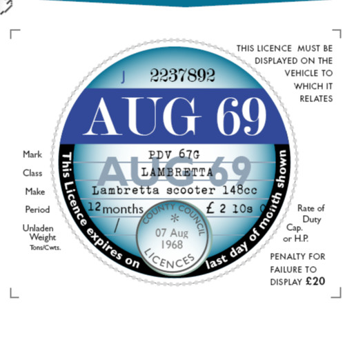 Tax disc any year and - tax, month