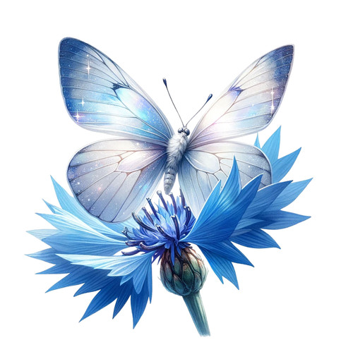 Blue cornflower butterfly - cornflower,