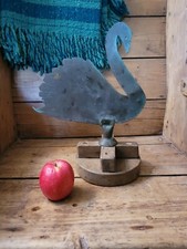 A Vintage Antique Copper Weather Vane Top Swan Verdigris Folk Art