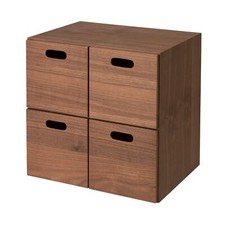MUJI Stacking Chest with 4 Drawers Walnut Wood 37×28×37cm Compact Storage Unit
