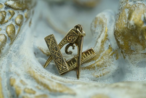 Antique 9ct gold masonic - gold,