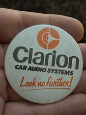 Vintage Pin Badge Clarion Car Audio Systems