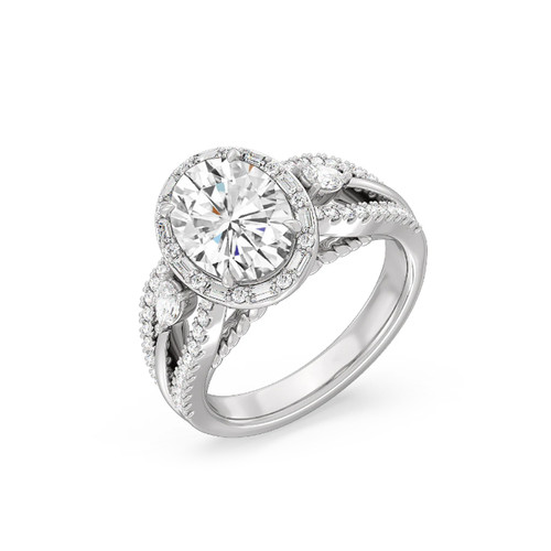 Diamond ring wedding - diamond, lab
