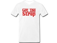  50CENT GET THE STRAP T-Shirt Black Gold G-UNIT TOP HIP HOP MENS Godfather
