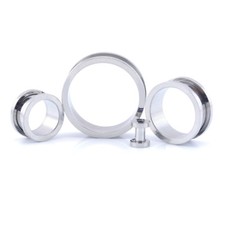 SCREW ON Ear Tunnel Plug Metal