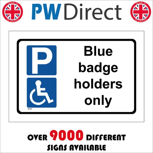 Sign blue badge - sign, only