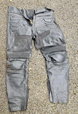 Black Leather AARD Motorcycle Trousers. Good condition size 38 (elasticated)