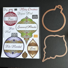 Spellbinders Just Rite Clear Christmas Bauble Stamps and two matching Dies