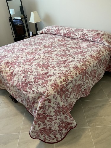 Toile garden king bedspread - toile,