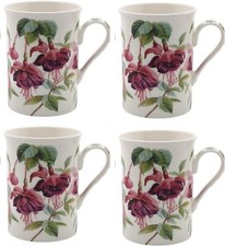 4 Fuchsia Coffee Mugs Fine