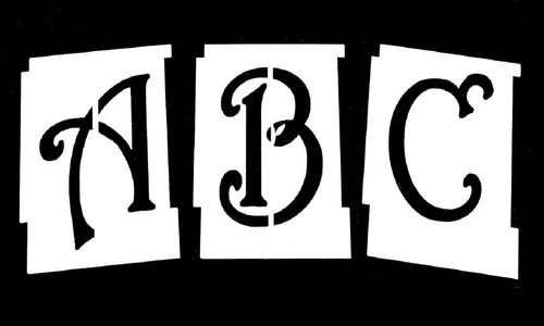 Alphabet letter stencils set - alphabet,