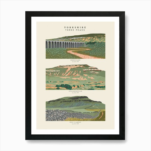 Yorkshire three peaks art - yorkshire,
