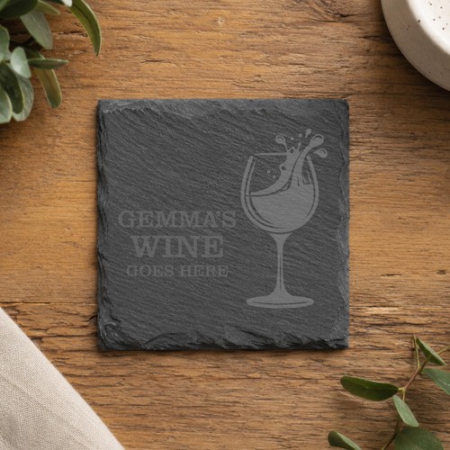 Coaster personalised wine - personalised, gift