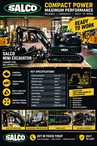 Salco mini excavator hydraulic - mini,