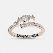 Adjustable Silver Mum Ring Cz