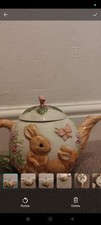 Vintage Bunny & Floral Teapot