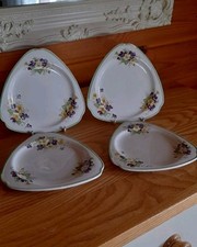 Vintage set of 4 Triangle side Plates BCM Nelson Ware..