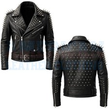 Men’s Black Studded Leather