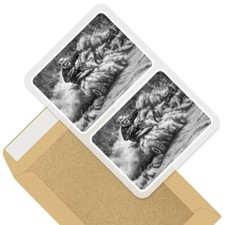 2 x Rectangle Stickers 10cm BW - Quad Bike ATV 4x4 Dirt Biker Sports #43417