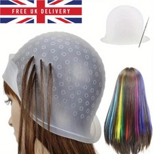 Silicone Hair Highlighting Cap with Hook Kit – Professional Dyeing Tool