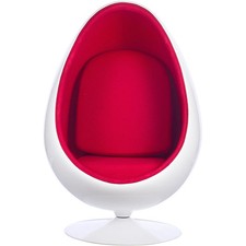 Retro egg pod chair - retro, (red)