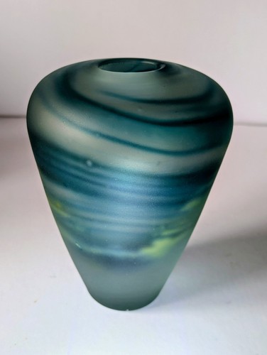 Mdina glass vase blue - glass,