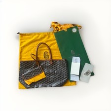 Goyard Saint Louis PM Black & Tan Tote with original receipt, tags and dust bag