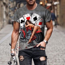 New men's Tee Poker Motorcycle