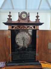 Antique Swiss Disc Music Box with Working Clock & 17 Discs – Britannia c.1890s