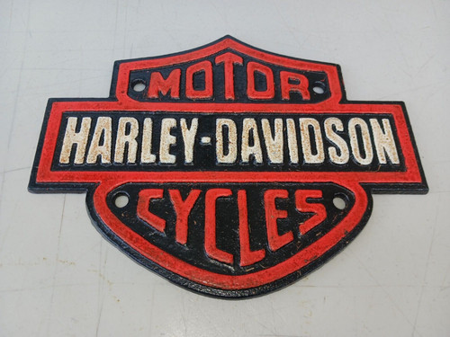 Harley davidson cast iron sign - harley,