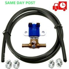Petrol diesel fuel solenoid shut off lock off valve 12V + 2 METRES FUEL HOSE+4CL