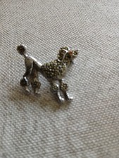 Vintage Silver Tone Poodle