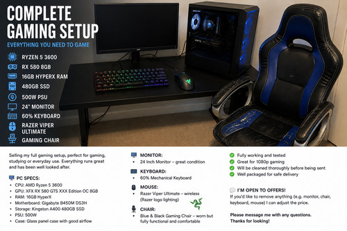 Complete gaming setup - pc,