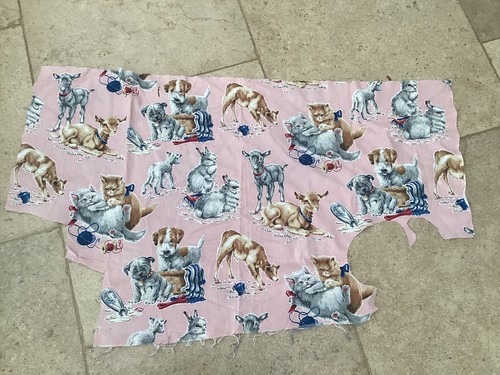 Vintage pink bark cloth cute - vintage,
