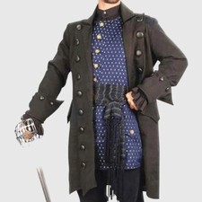 Blackbeard Pirate Coat Mens Halloween Costume, Pirates of Caribbean admiral Coat