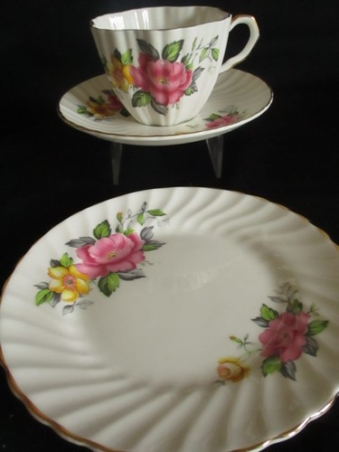 Vintage bone china trio - vintage,