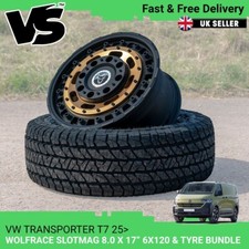 FOR VOLKSWAGEN T7 WOLFRACE SLOTMAG 17" MATTE BRONZE 6X120 ALLOY WHEELS & TYRES