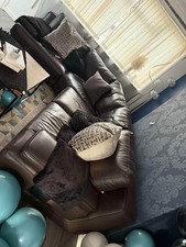 Dark brown Leather Corner Sofa