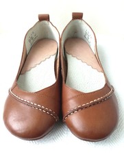 BRAND NEW HUSH PUPPIES TAN JANESSA FLAT LEATHER SHOES UK SIZE 4 FREE POST