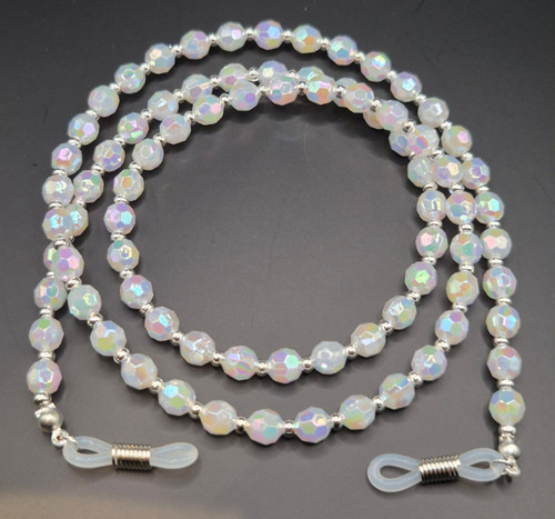 White rainbow faceted - white,
