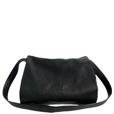 PRADA Bag Vintage Black Leather Shoulder Messenger Press Stud Closure