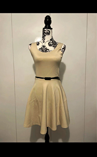 Boohoo beige fit flare scoop - boohoo,
