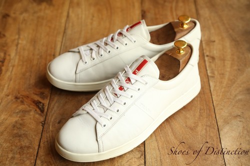 Prada white leather shoes - prada,