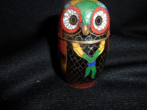 Cloissone lidded owl - cloissone, made