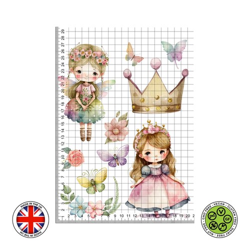 Watercolour fairy princess - princess, set