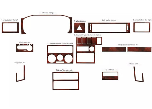 Wood look dash - kit, for