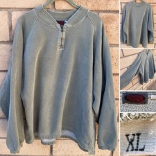 Vintage Quicksilver Henley Zipper Pullover Raglan Sweatshirt Sweater Surf Sz XL