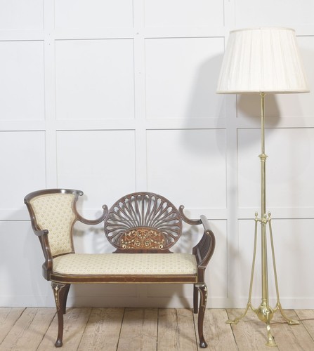 Mahogany settee with - with, back