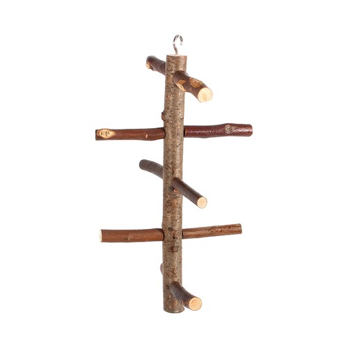 Natural wood bird perch - natural, stand